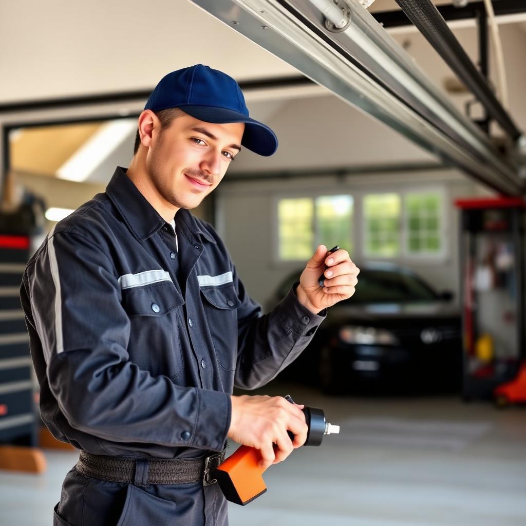 Garage Door Northbridge professional technician performing garage door maintenance and lubrication service